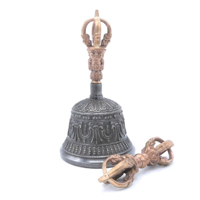 Buddhist Bell and Dorje, Ghanta and Vajra, 5 prong 